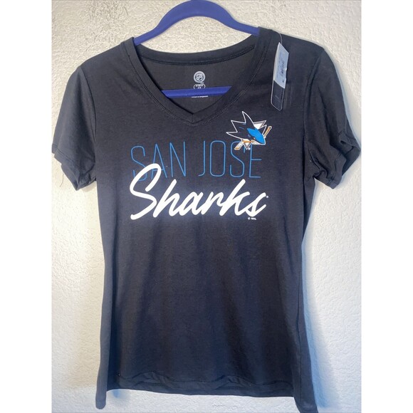 new San Jose Sharks hockey shirt NHL VNeck Short Sleeve S sports fan - Picture 1 of 7
